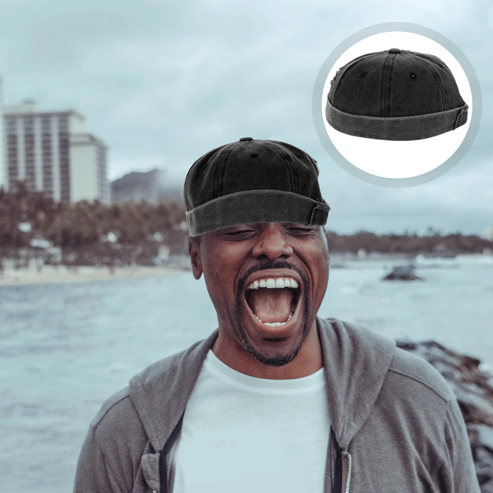 

Hat For Men Vintage Cotton Retro Fisherman Beanie Sailor Style No Brim Fashionable Outdoor Headwear Cool Mens Cap Unique Beanie