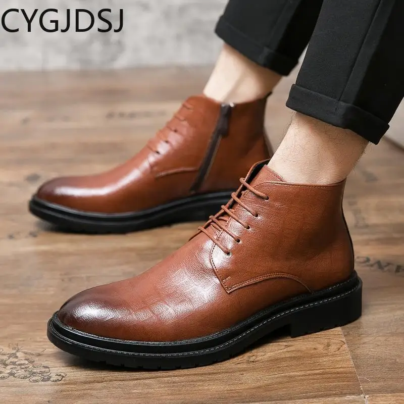 

Casuales Stivali Black Boots Leather Shoes for Men Ankle Boots for Men Casual Shoes for Men Luxury Brand Zapatillas De Deporte