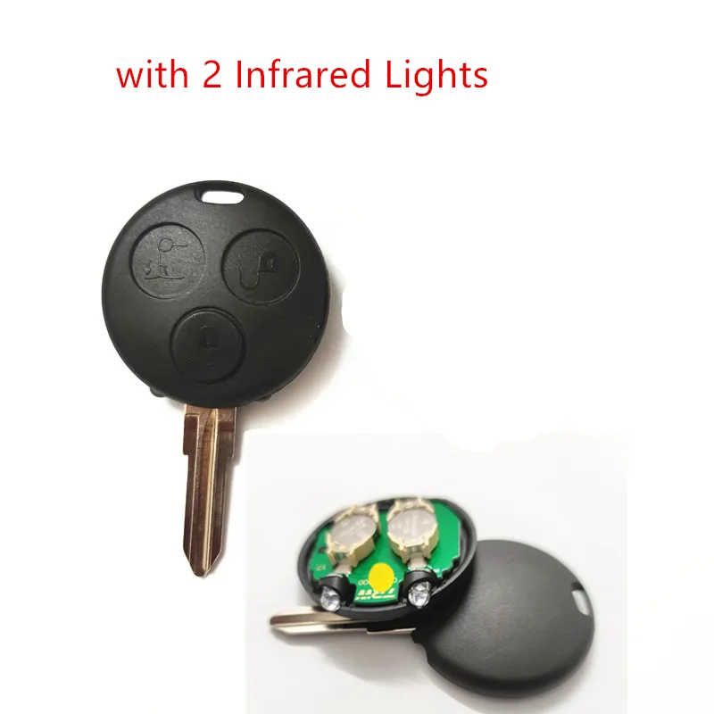 with 2 Infrared Lights 3 Button Remote Key AEC Chip 433Mhz  for Mercedes Benz Smart Fortwo Forfour Roadster City Passion