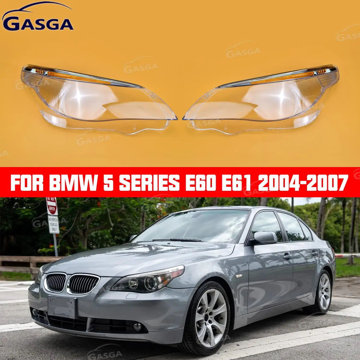 Für BMW 5er Serie E60 E61 525I 530I 545I 550I 2004-2007 Auto-Scheinwerferglas Auto-Scheinwerferabdeckung Klare Linsenschutzabdeckung
