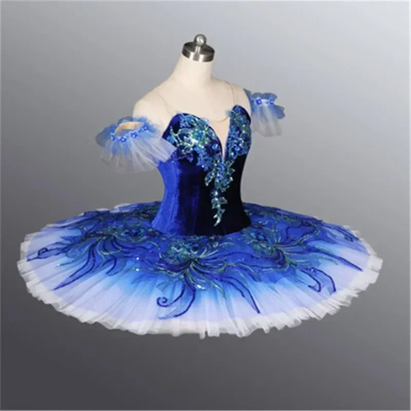 New Ballet Competiton Tutu Skirt Royal Blue Bird Grad Professional Women Pink Classical Pancake Tutu Purple Costume Dress
