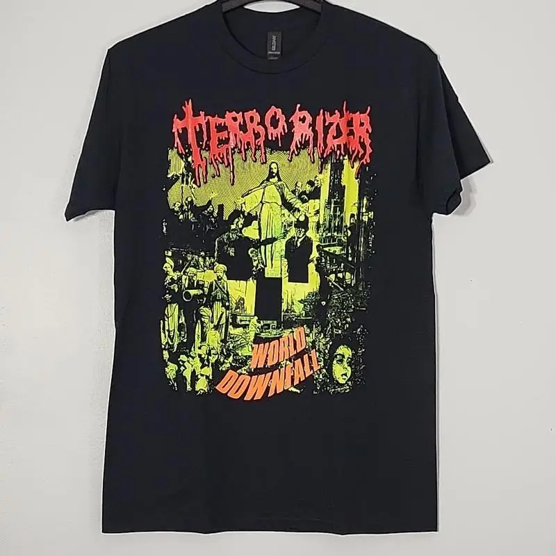 تي شيرت TERRORIZER World Downfall M متوسط الحجم بشعار فرقة رجالي باللون الأسود