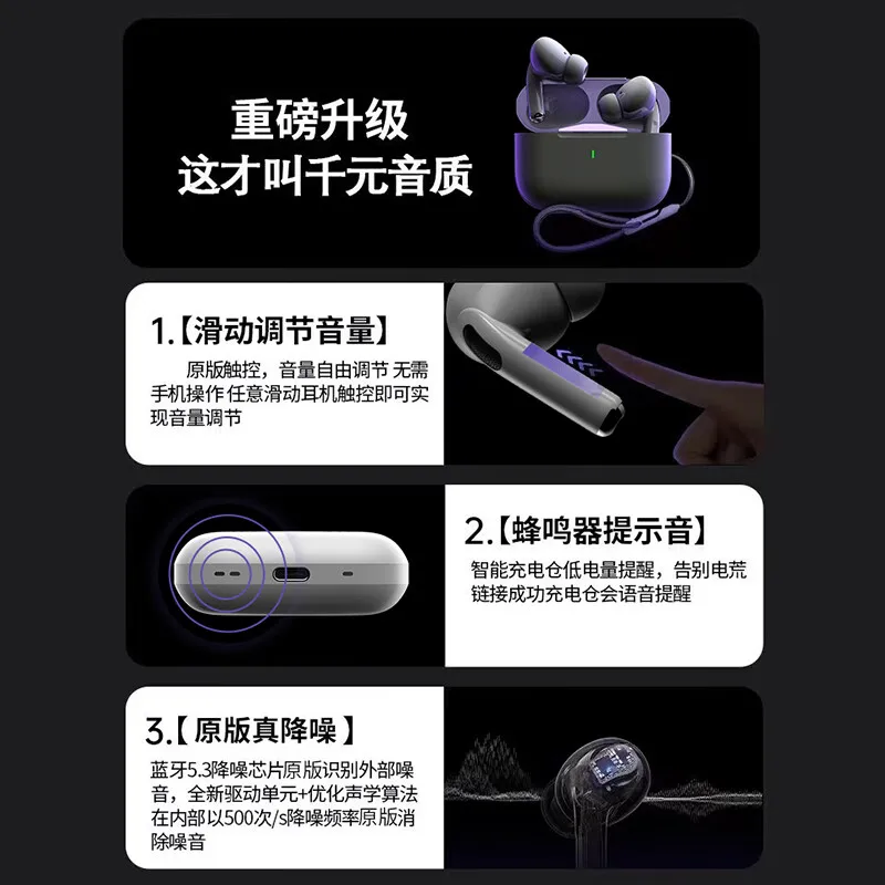 2024 True Wireless Bluetooth Earphones Headphones TWS A7Pro HIfI Sound Low Latency Noise Reduction Earbuds for IPhone Android