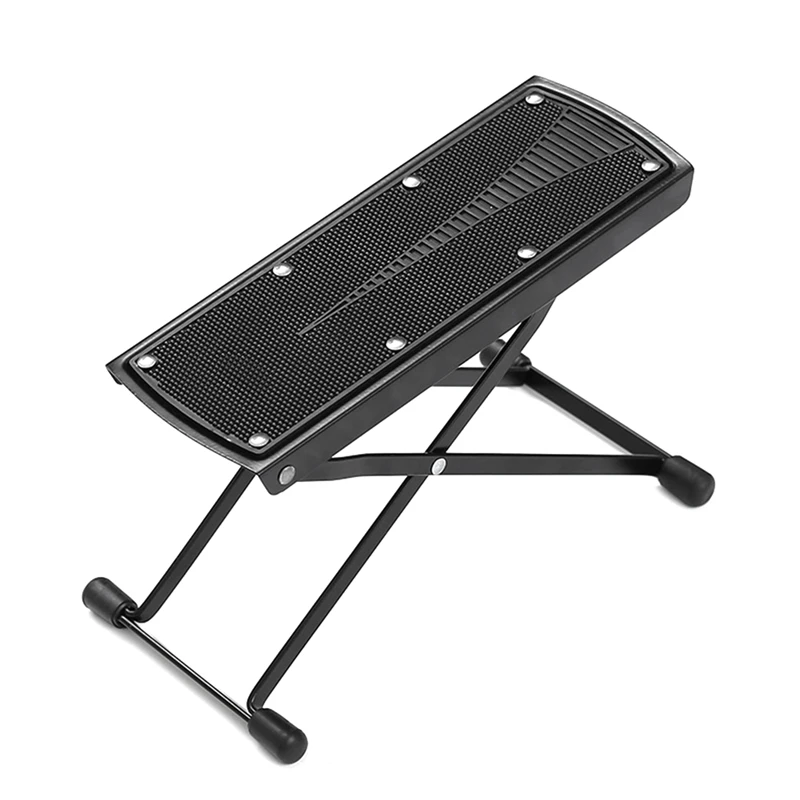 Guitar Footrest Pedal Metal Non-Slip Rubber Pad Adjustable Folding 6-Position Height Footboard For Guitar Accessories