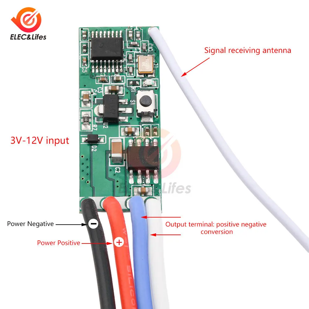 DC 3V-12V Motor Driven Forward And Reverse Remote Wireless Remote Control Module Small Motor Drive Control Module