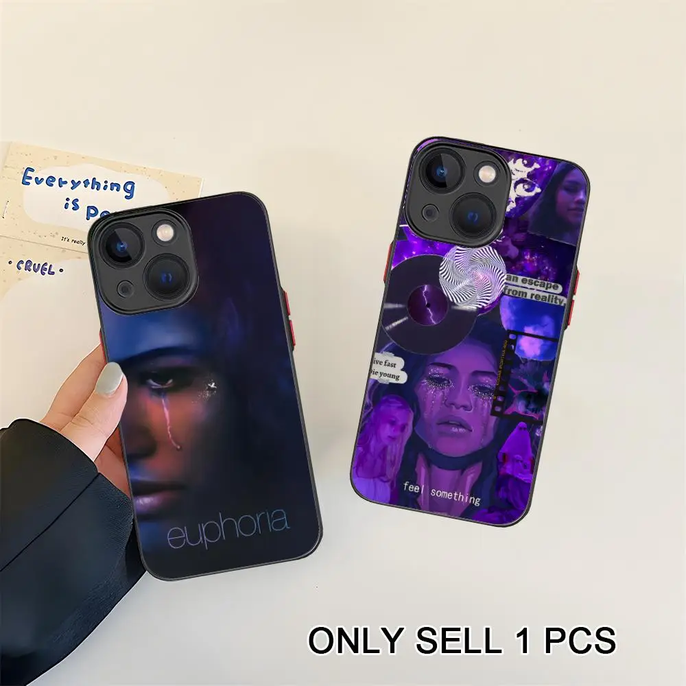 Coque de téléphone Fashion Euphoria pour iPhone 17 16 15 14 13 12 11 X XR XS Air Pro Max Plus Mini, effet peau