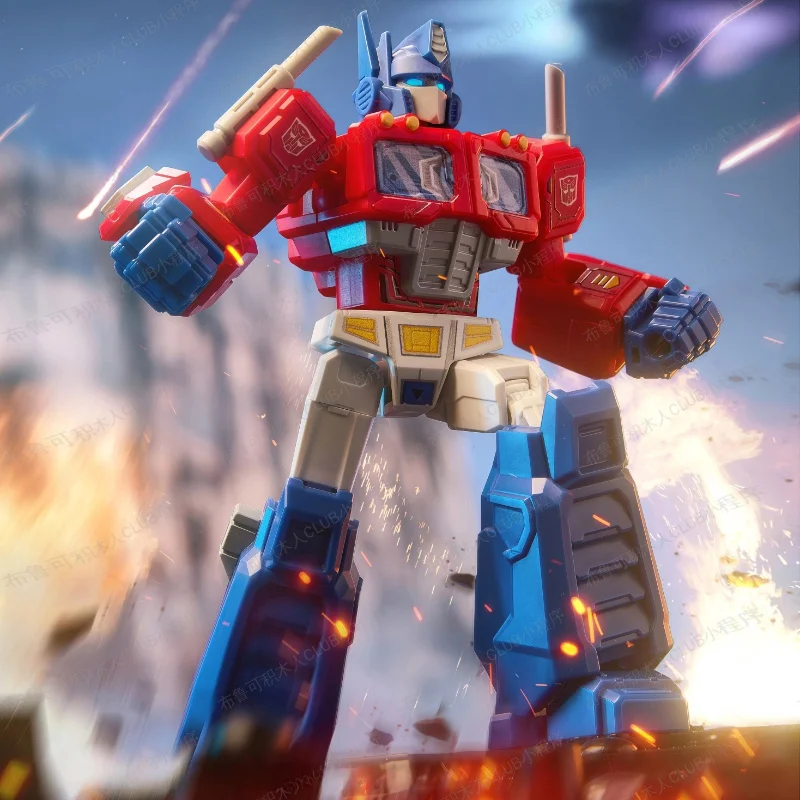 Blokees حقيقية المحولات Blockman ستار الطبعة V8 أوبتيموس برايم الجمعية صندوق أعمى الشكل حلية لعبة مجسمة هدية عيد ميلاد