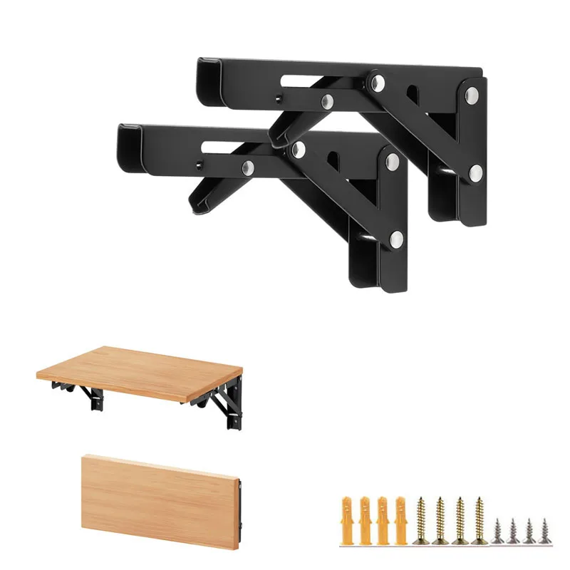 Shelf Bracket Small Brackets for Shelves With Screws Folding Shelf Brackets 6 Inch Collapsible Wall Bracket Triangle Bracket