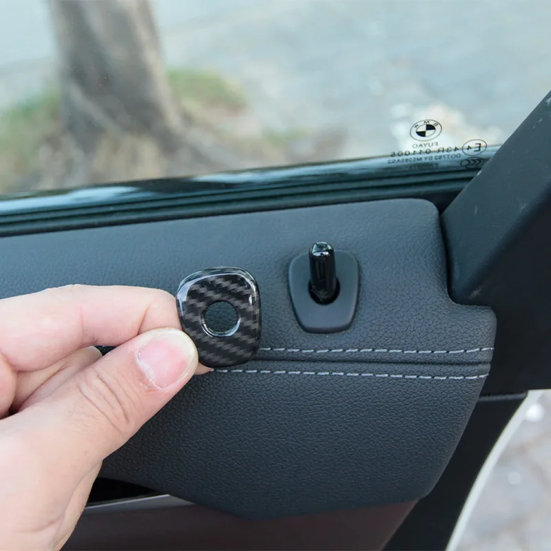 For BMW X3 X4 G01 G02 2018-2021 ABS Chrome/Carbon Fiber Car Door Lock Cover Trim Accessories