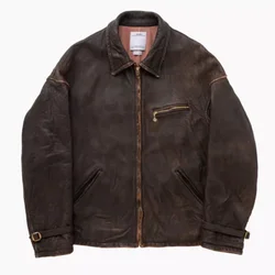 VISVIM WMV UNO RIDERS JKT IT (FR VEG.LB) sheepskin distressed jacket