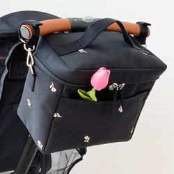 Bear Embroidery Baby Stroller Bag for Mom Insulation Bags Thermos for Children Cooler Bag Thermal Baby Toiletry Bottle Organizer