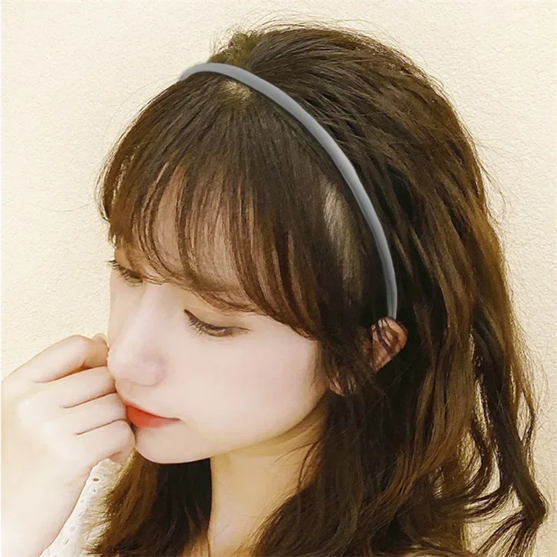 Mode Haarband Vrouwen Plastic Bezel Elegante Effen Kleur Dunne Rand Anti-Slip Haar Hoepel Hoofdbanden Meisjes Haaraccessoires