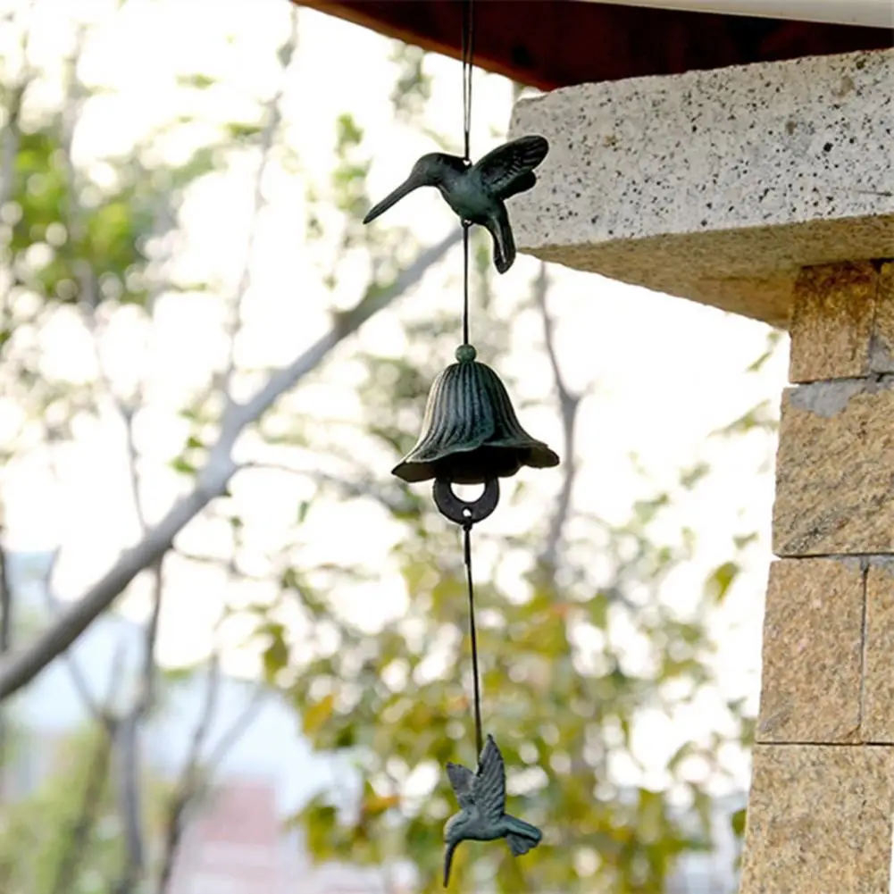 Ceiling Hanging Wind Chime Japanese Blessing Wind Chime Japanese Cast Iron Wind Chime for Good Luck Small Retro Garden Hanging