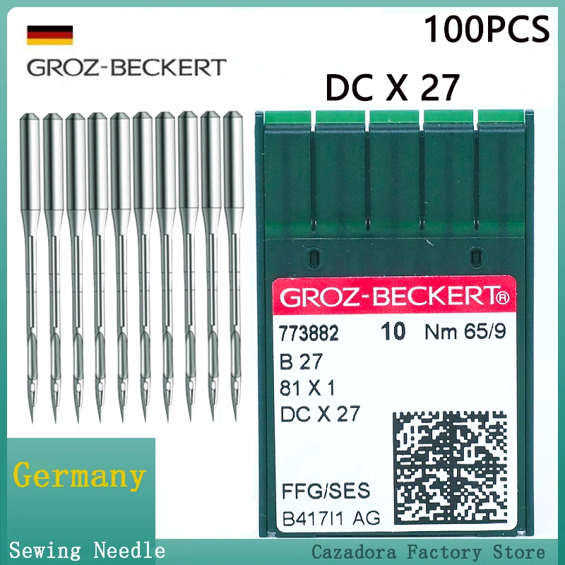 

100PCS/10 Boxes Groz-Beckert DCX27 B27 81X1 Industrial Overlock Sewing Machine Needles for JUKI BROTHER PEGASUS SIRUBA YAMATO