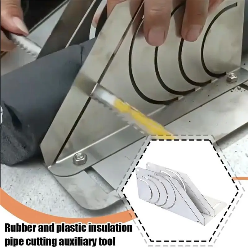 LIKE WISH 45° Rubber Insulation Pipe Cutter,Foam Pipe Cutter Tool Adjustable Insulation Cutting Fixture Pipe Cutting Guide