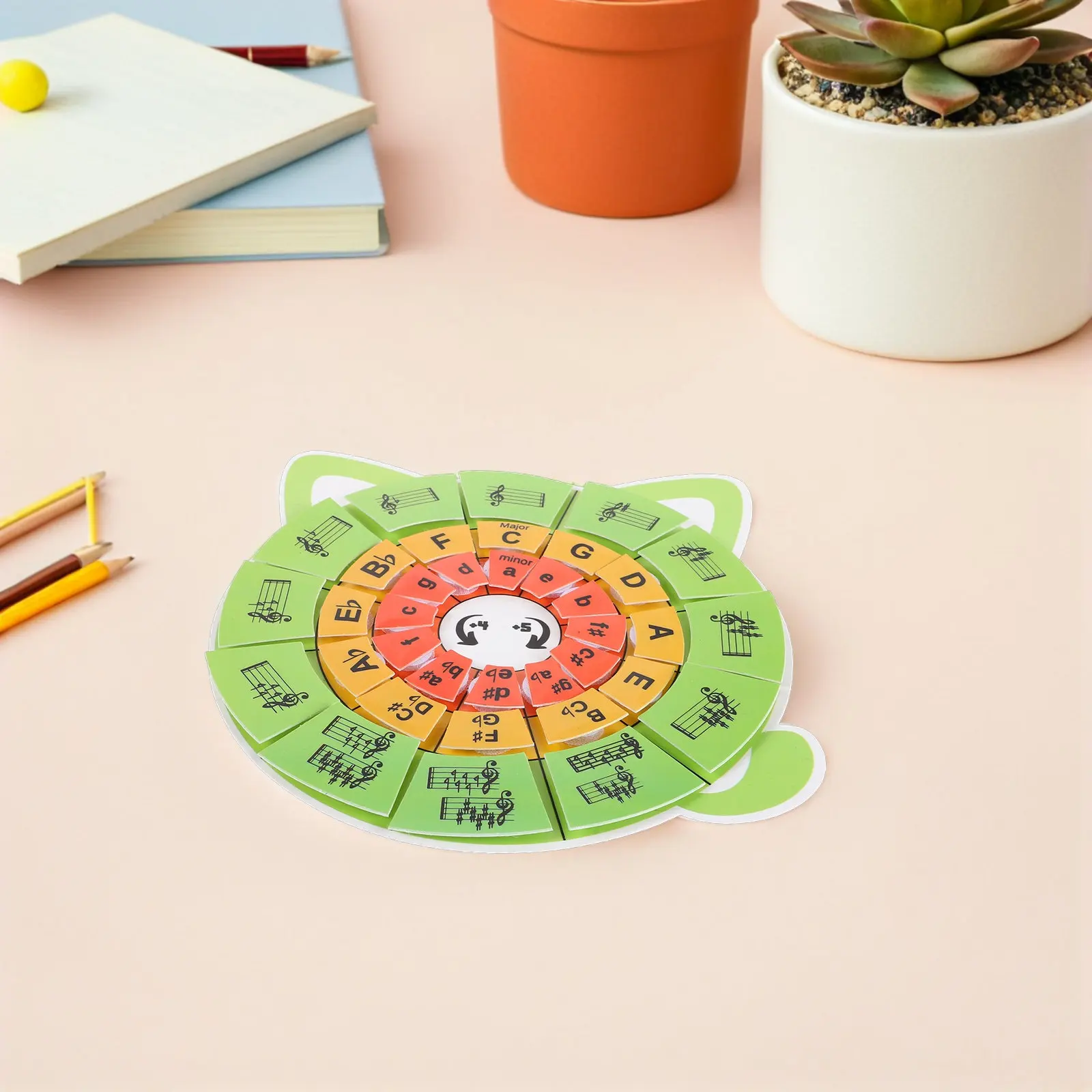 1Set Piano Teaching Accessories Circle of Fifths Wheel Rhythm Flashcards Music Theory Learning Tool for Kids Beginners - view 2