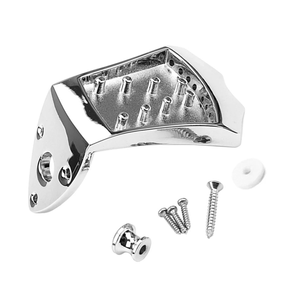 

Durable 8 String Mandolin Tailpiece Bridge Chrome Finish String Instrument Hardware Professional Sound Quality Easy Install Long