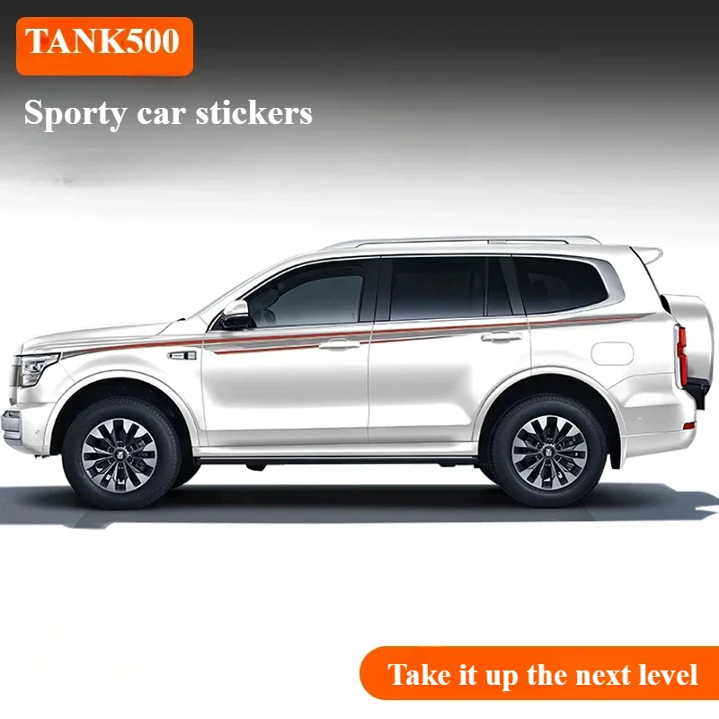 

For Great Wall Tank 500 2004 2025 Body Modification Personality Decal Color Bar Special Waistline Car Sticker Movement