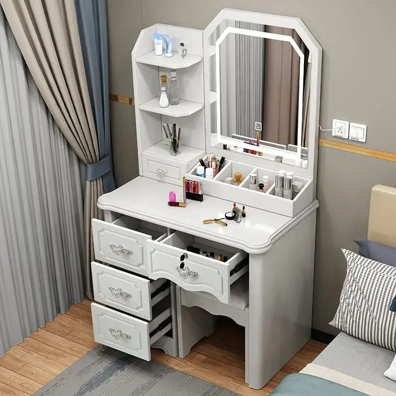 Simple modern sliding European style dressing Bedside table and makeup table Bedroom dressing table