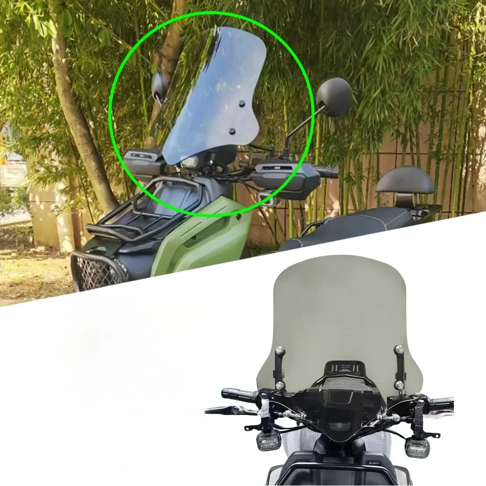 

Universal Motorcycle Motorbike Windshield Clear Large Windscreen Front Flyscreen for Tank 150CC E-bike Scooter