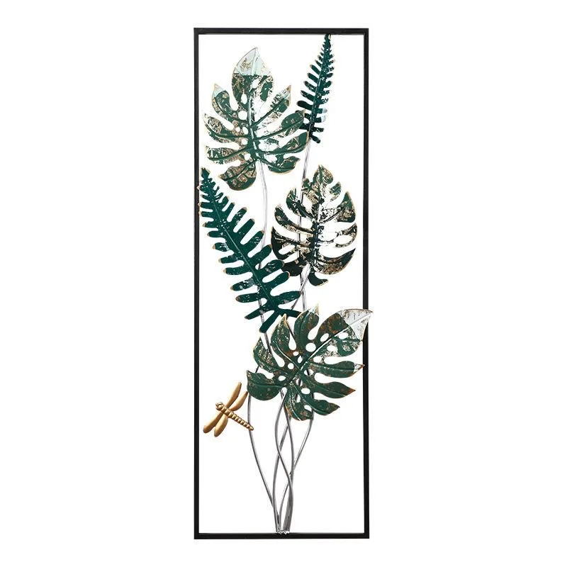 

nq- American Dimensional Simulation Green Plant Wall Hanging Decoration Creative Living Room Home Porch Hallway Iron Wall~