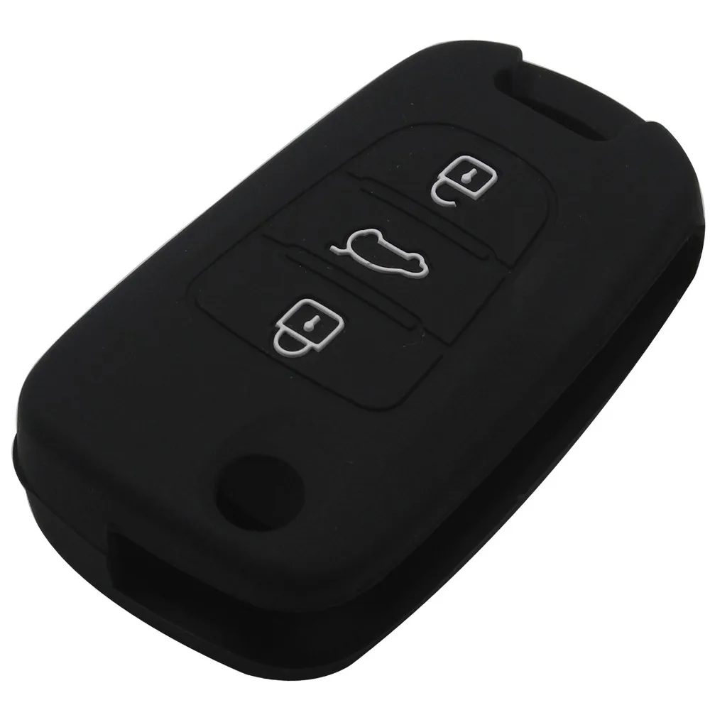 jingyuqin Silicone Key Cover For Kia RIO K2 K5 Sportage Sorento fit Hyundai i20 i30 i35 iX20 iX35 Solaris Verna Folding fob Case