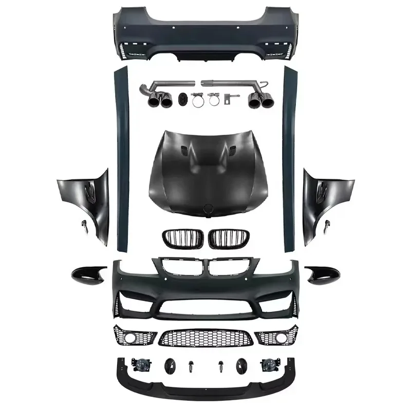 

high quality For S 3 Series E90 Auto Parts Set M4 Style Kit with Hood Fenders Bumpers and Fog Light Hole Exhaust Cut-Outs