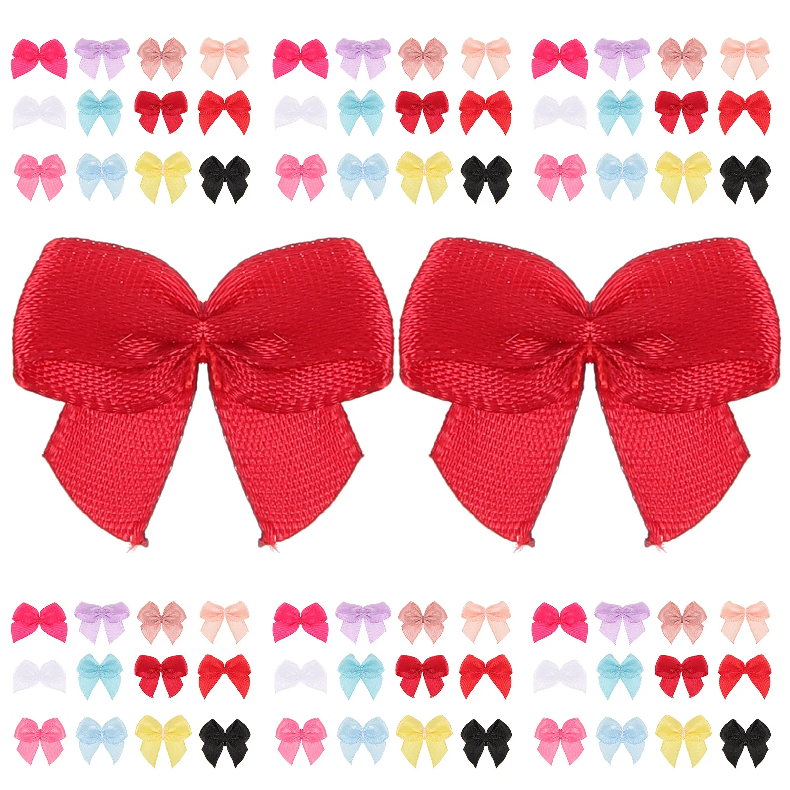 250 قطعة شريط من الساتان الصغير الانحناء DIY بها بنفسك الاكسسوارات الحرفية البوليستر ديكور هدايا الحفلات الملابس زين Bowknot الصغيرة #5