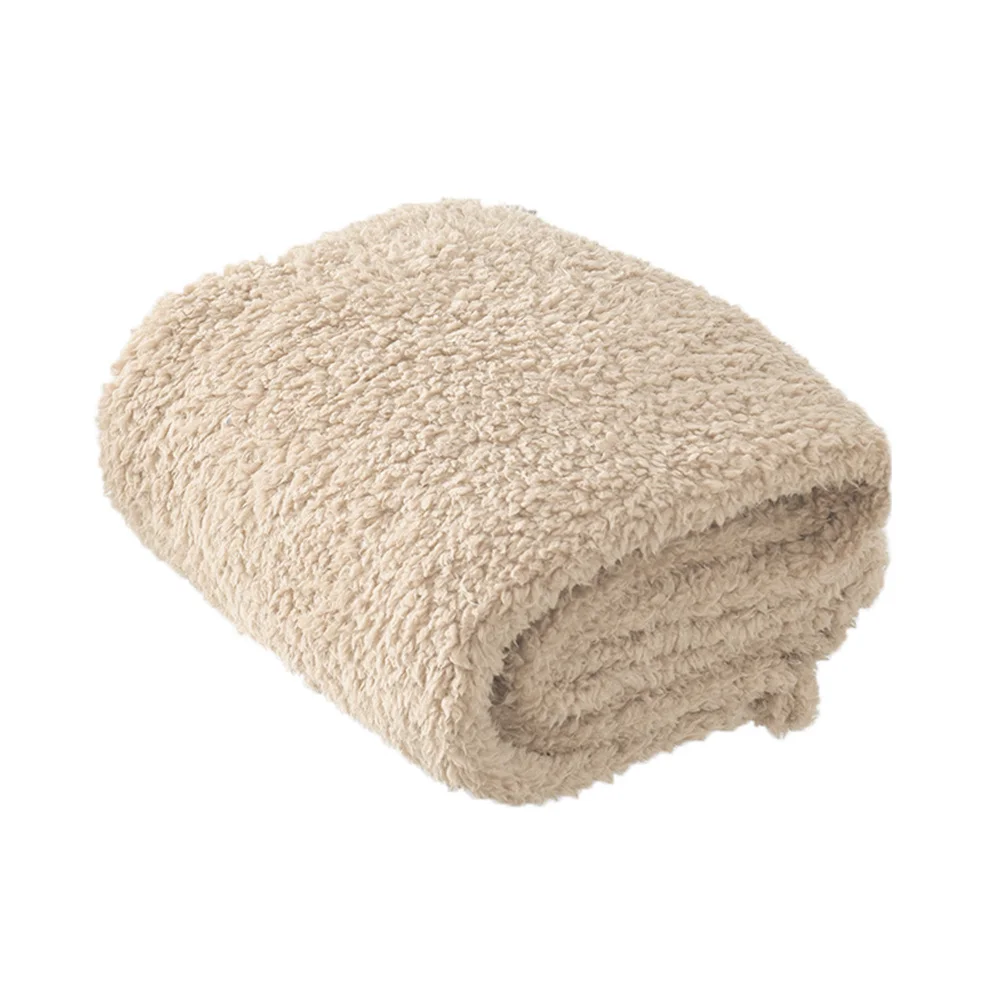 Dog Cat Blanket Size L Beige Cozy Mat Carpet Cushion for Winter Travel Pet Carpet Super Blanket