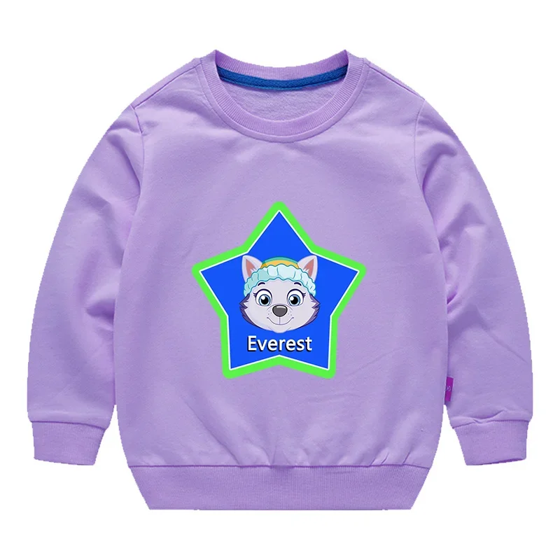 Paw Patrol Sweatshirt 100% Cotton Kids Sweatshirt Cute Cartoon Chase Skye Crew Neck Top Spring Autumn Baby Base Clothing Gifts