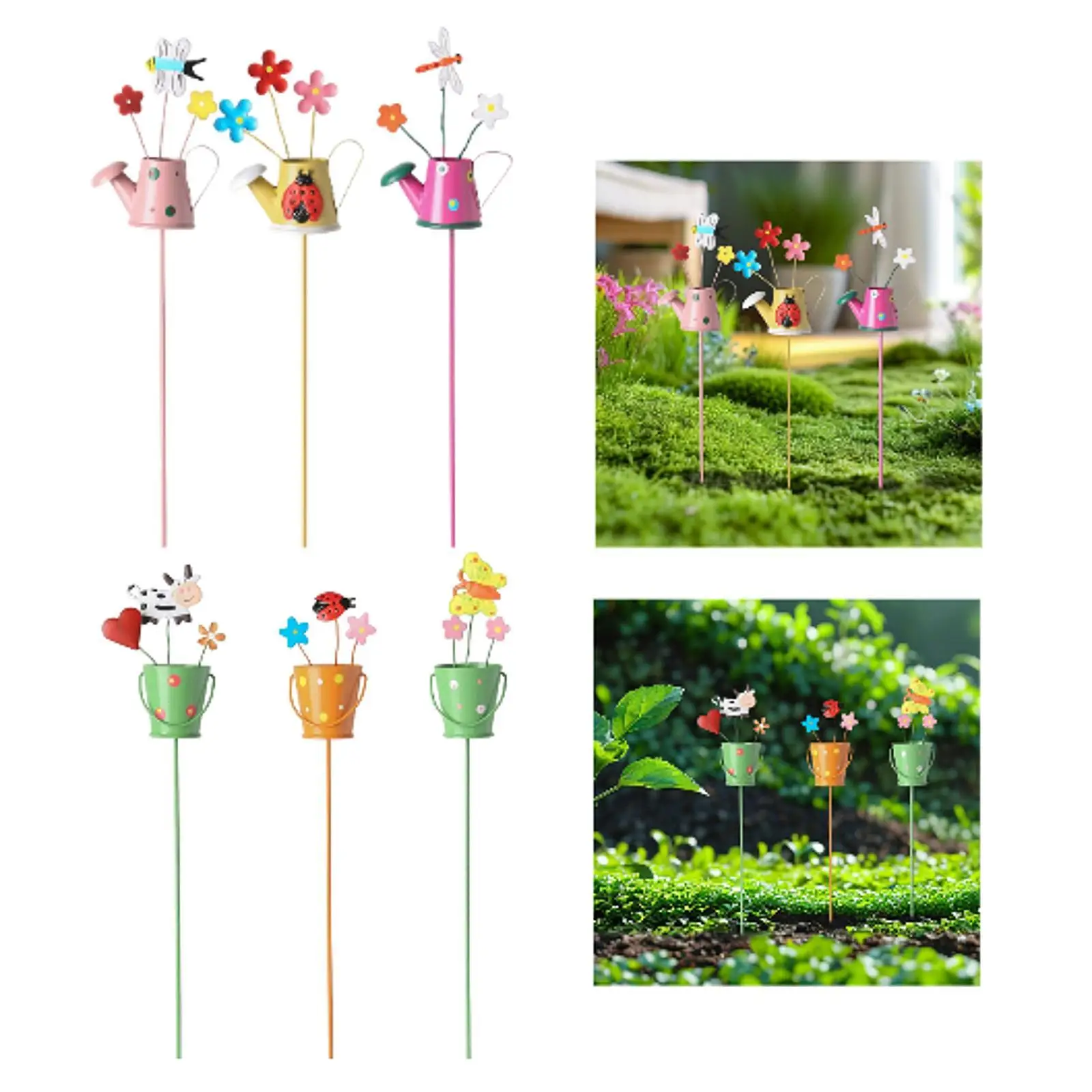 3x Garden Stakes Decorative Cartoon Decoration for Wedding Orchards Bonsai