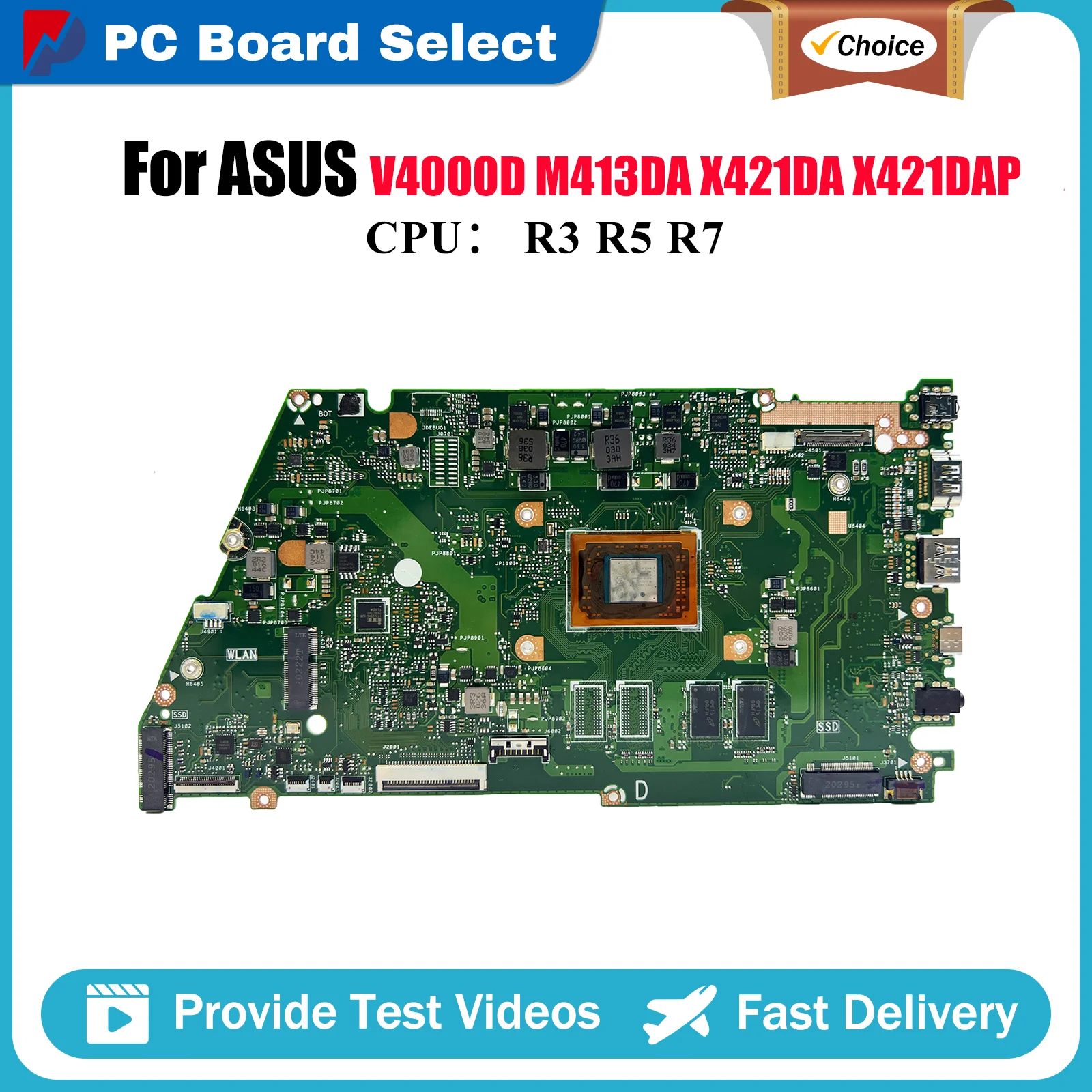 

X421DA Материнская плата для ноутбука ASUS VivoBook V4000D X421DA X421DAP X421D M413DA Материнская плата с процессором R3 R5 R7 100% тест ОК быстрая доставка
