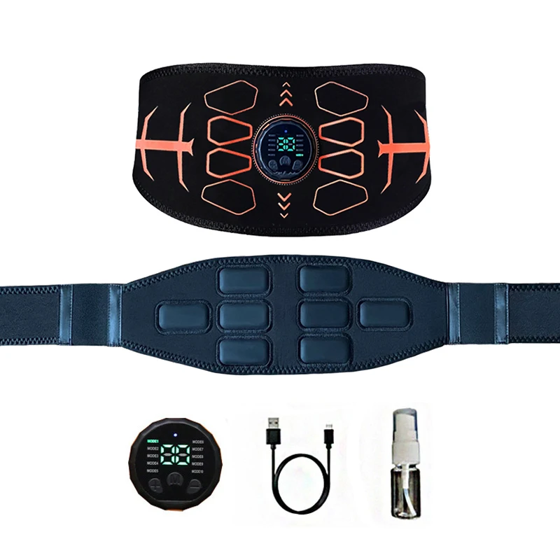 Cinto de Fitness Inteligente para Treino Abdominal com Carregamento USB e Massagem Corporal para Homens e Mulheres