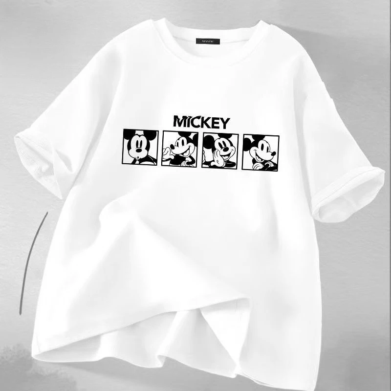 

2026 Summer New Women's White T-shirt, 100% Cotton Loose Short Sleeve, Casual Soft Breathable Summer Daily Wear Tops