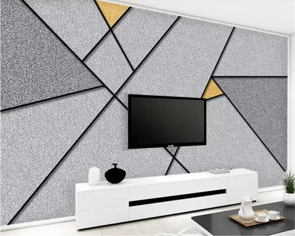 Custom 3d wallpaper mural Individuality abstract geometric line squares TV background wall wallpaper for walls 3 d