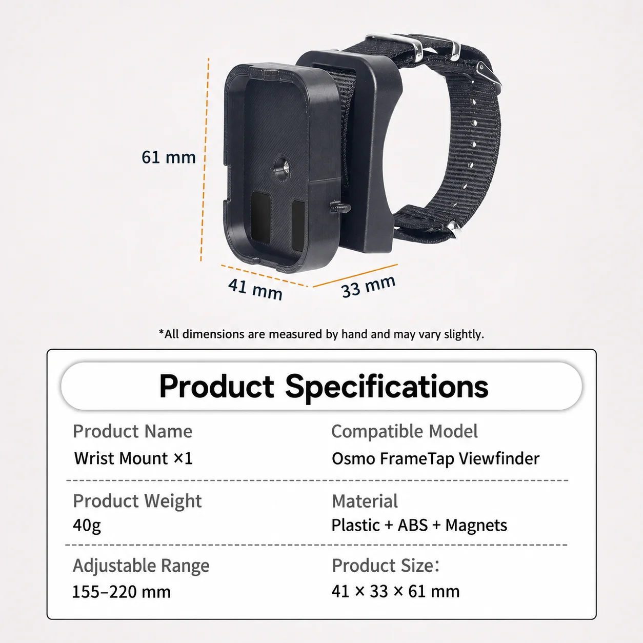 Handgelenkhalterung für DJI FrameTap Viewfinder Pocket 4 Pro Mobile 8P Magnetischer Schnellverschluss Verstellbarer Riemen Zubehör – Detail 1