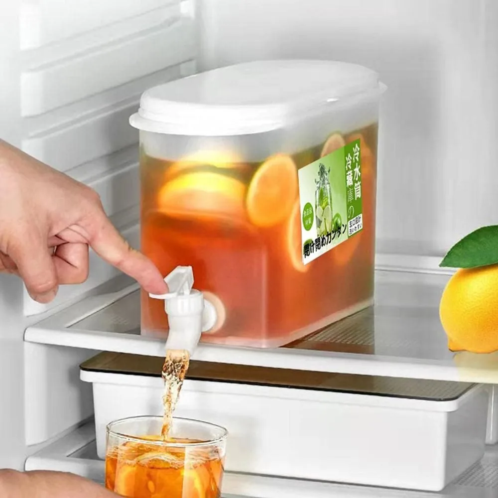 Dispensador de bebidas de gran capacidad de 3,5 L, dispensador de bebidas de plástico con grifo, adecuado para fiestas al aire libre y uso diario