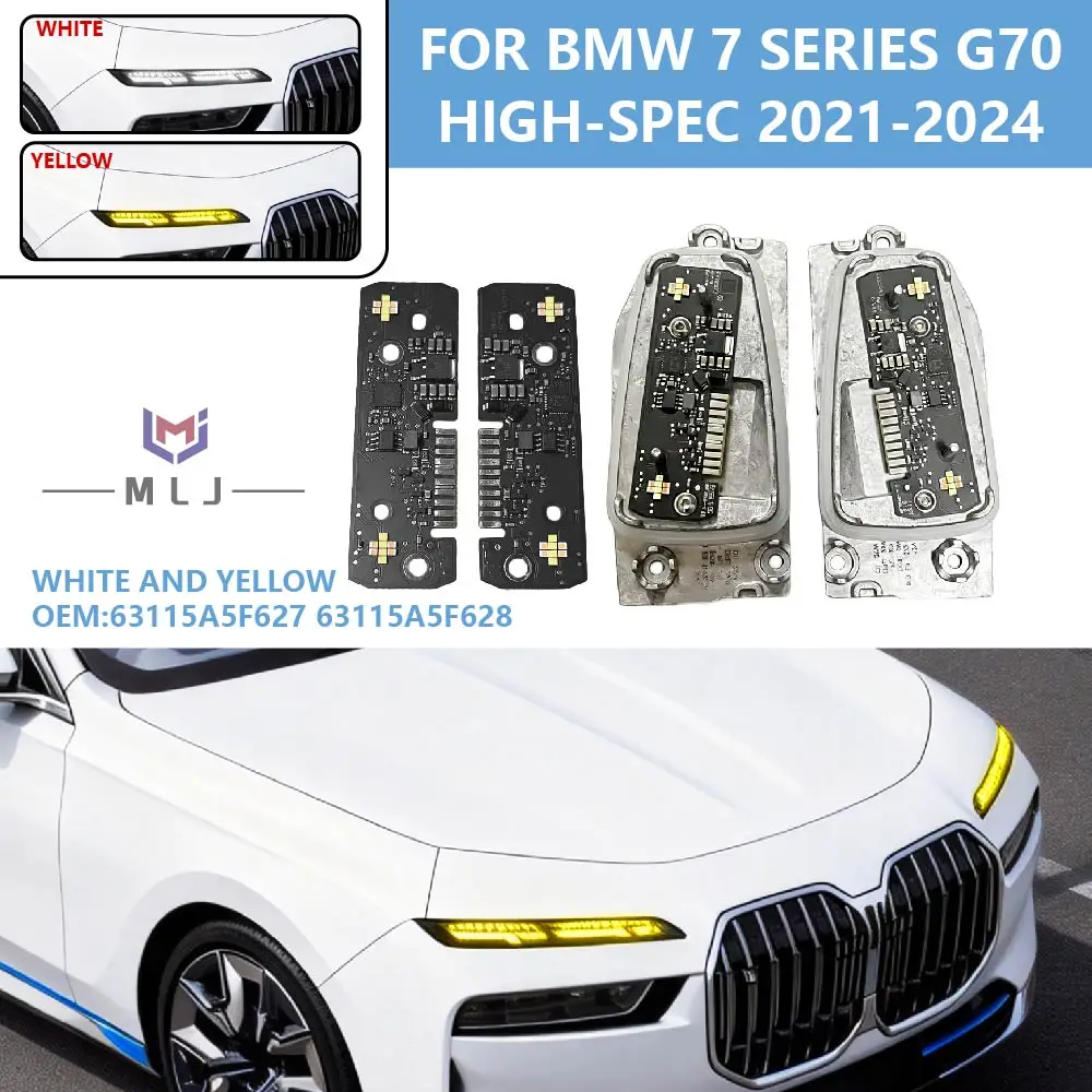 

FOR BMW 7 Series G70 2021-2024 high-spec Yellow Car Headlight LED Chip Module OE 63115A5F627 63115A5F628 DRL Light DRL Angel Eye