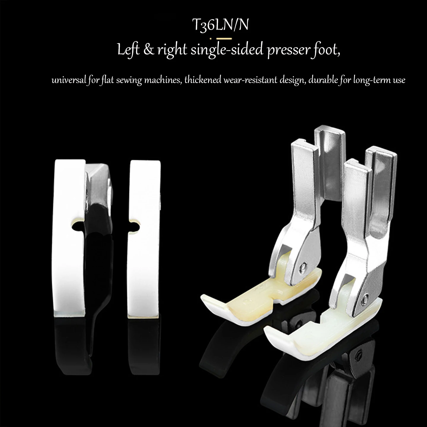 T36LN T36N Single Side Teflon Presser Foot For Industrial Flat Sewing Machine, Double Layer Wear Resistant Teflon Sole Plate Sol view 2