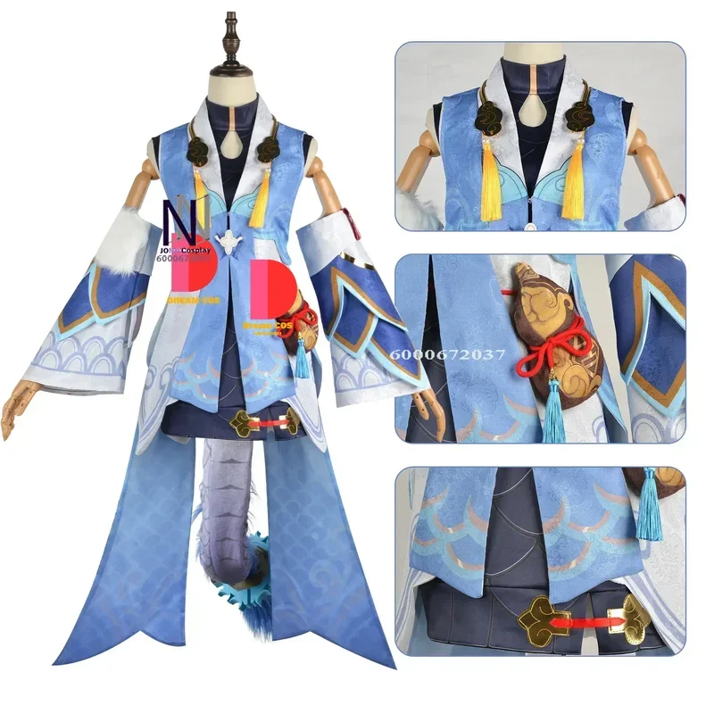 Honkai Star Rail Game Bailu Byakuro Cosplay Costumes Full Set Dragon Girl Anime Party Outfits for Halloween with Accessories