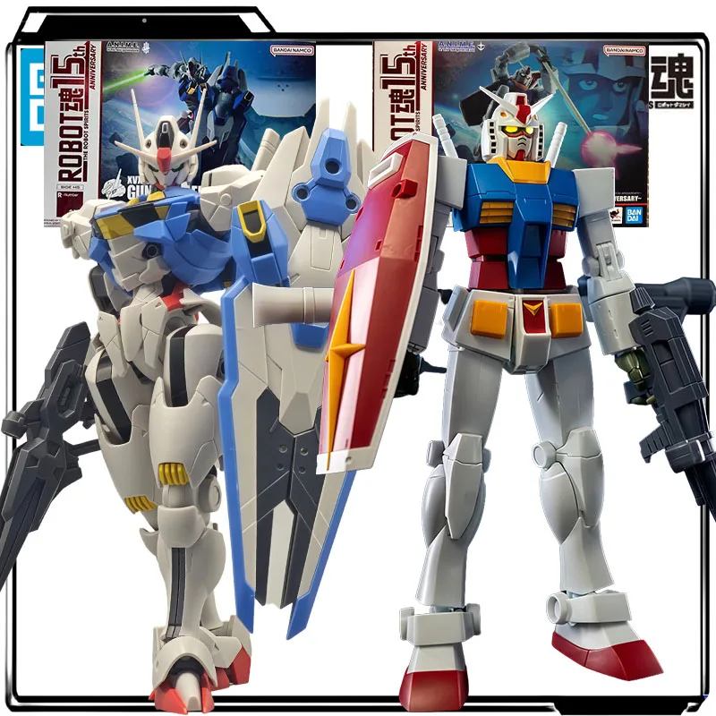 

Bandai Genuine ROBOT Anime Figure XVX-016 Gundam Aerial & RX-78-2 Gundam 15th Anniversary Action Figure Toys for Boys Kids Gift