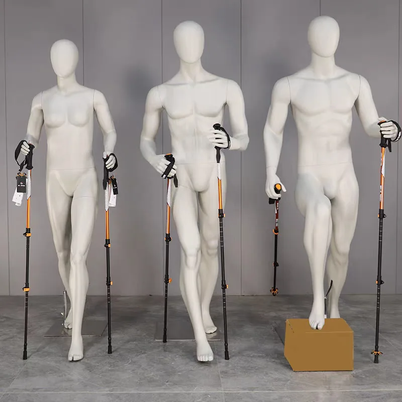 Hiking Mountain Climbing Outdoor Sports Full Body Mannequin Props Jacket Muscle Dummy Walking Window Display Rack