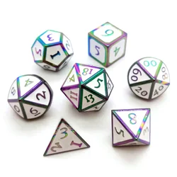 Gongfeng Series Metal Dices Polyhedron Solid Mold Multicolour Game Accessories Role playing for Adult Toys Number Accessories