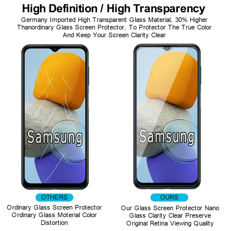 2-1Pc Screen Protector For Samsung Galaxy M02 M02s M22 M23 M32 M33 M53 Tempered Glass For Samsung M 02 S 22 23 32 33 53 5G Cover