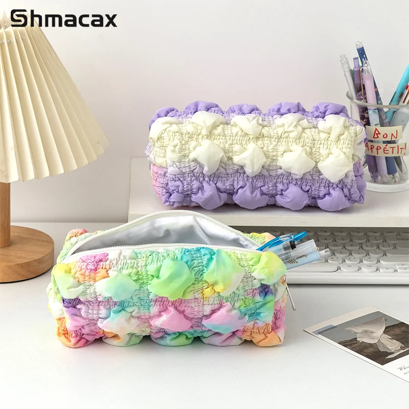 Rainbow Bubble Pencil Case Desk Clutch Bag Pencil Bag Large Capacity Cosmetic Bag Storage Bag Portable Travel Toiletry Pouch