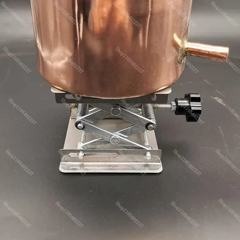 Hydrosol distiller, copper pot cooler, raised stage