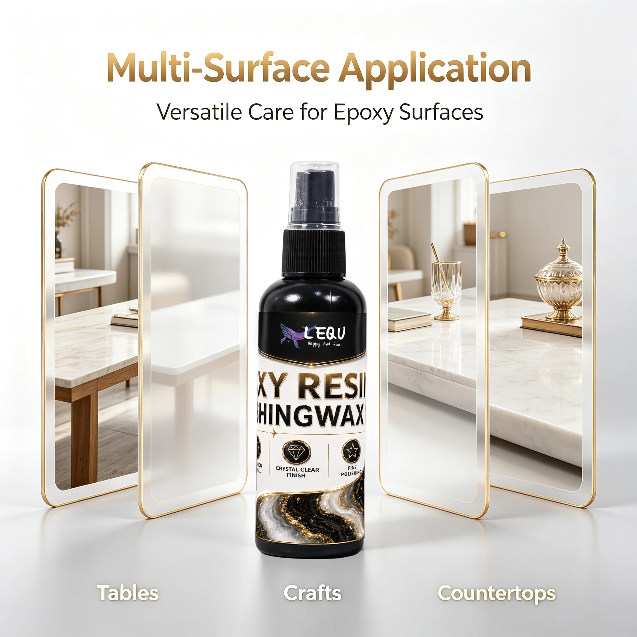 LEQU 100ml Epoxy Resin Polishing Wax Spray, Gloss Enhancer, Reduce Fine Scratches for Resin Table Countertop DIY Crafts