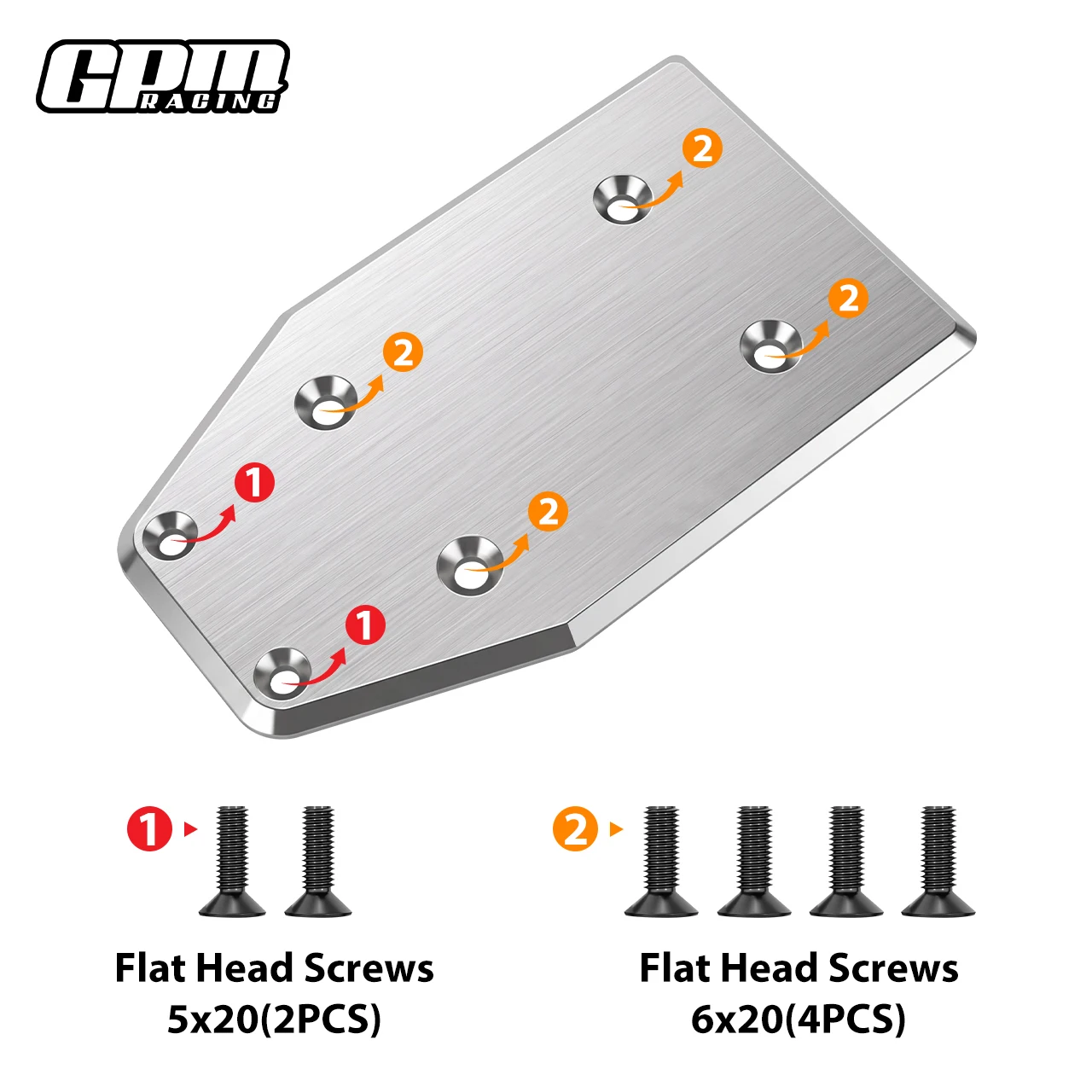 GPM TITANIUM REAR CHASSIS SKID PLATE 5MM THICK  For LOSI 1/5 5IVE-TE 3.0 Electric 4WD Desert Truck RTR-LOS05022