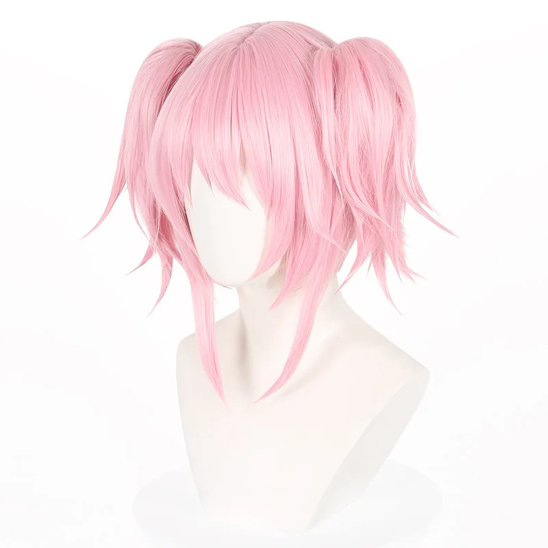 شعر مستعار صناعي قصير وردي اللون لفتاة Madoka Kaname السحرية أنيمي زي حفلة الهالوين ألياف مقاومة للحرارة