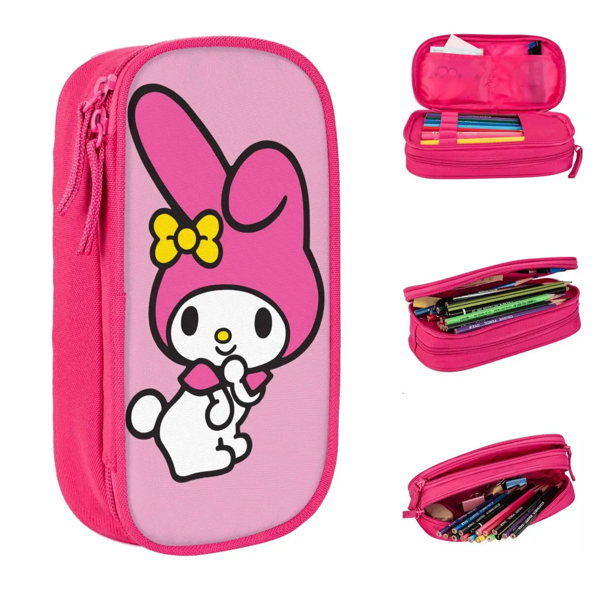 

Large Capacity Pen Box My Melody Office Supplies Double Layer Pencil Box Girl Makeup Bags Perfect Gifts